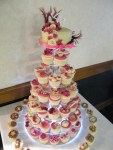 A large cupcake tower